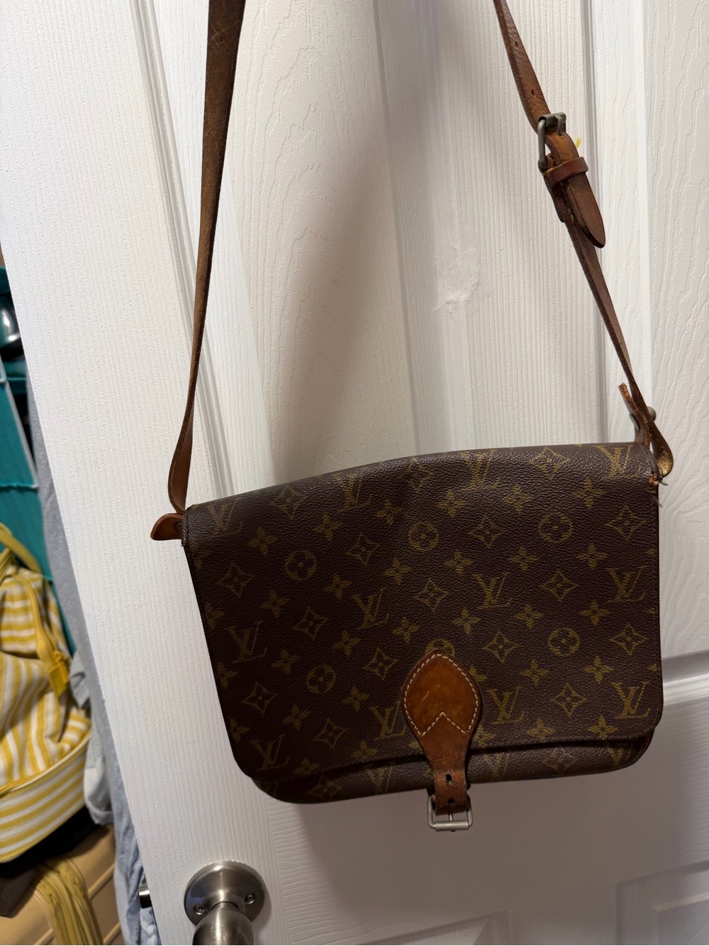 Louis Vuitton Brown Monogram Canvas Crossbody with Tan Trim